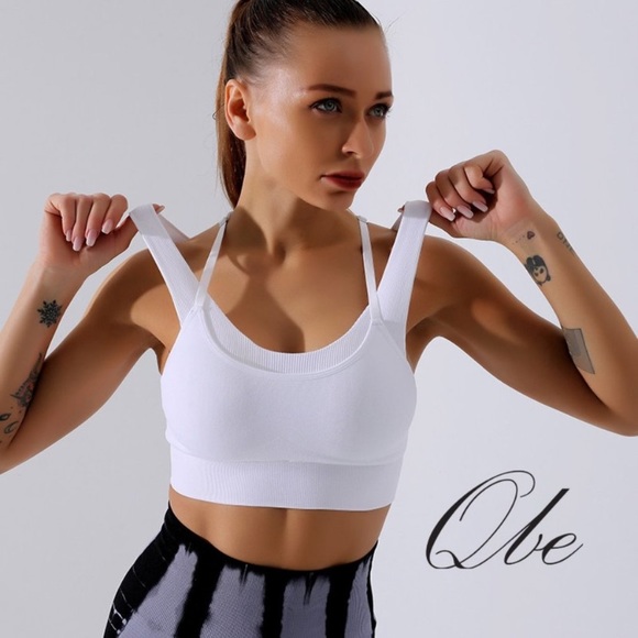 Seamless Double Sports Bra Crop Tank Top - Picture 5 of 6